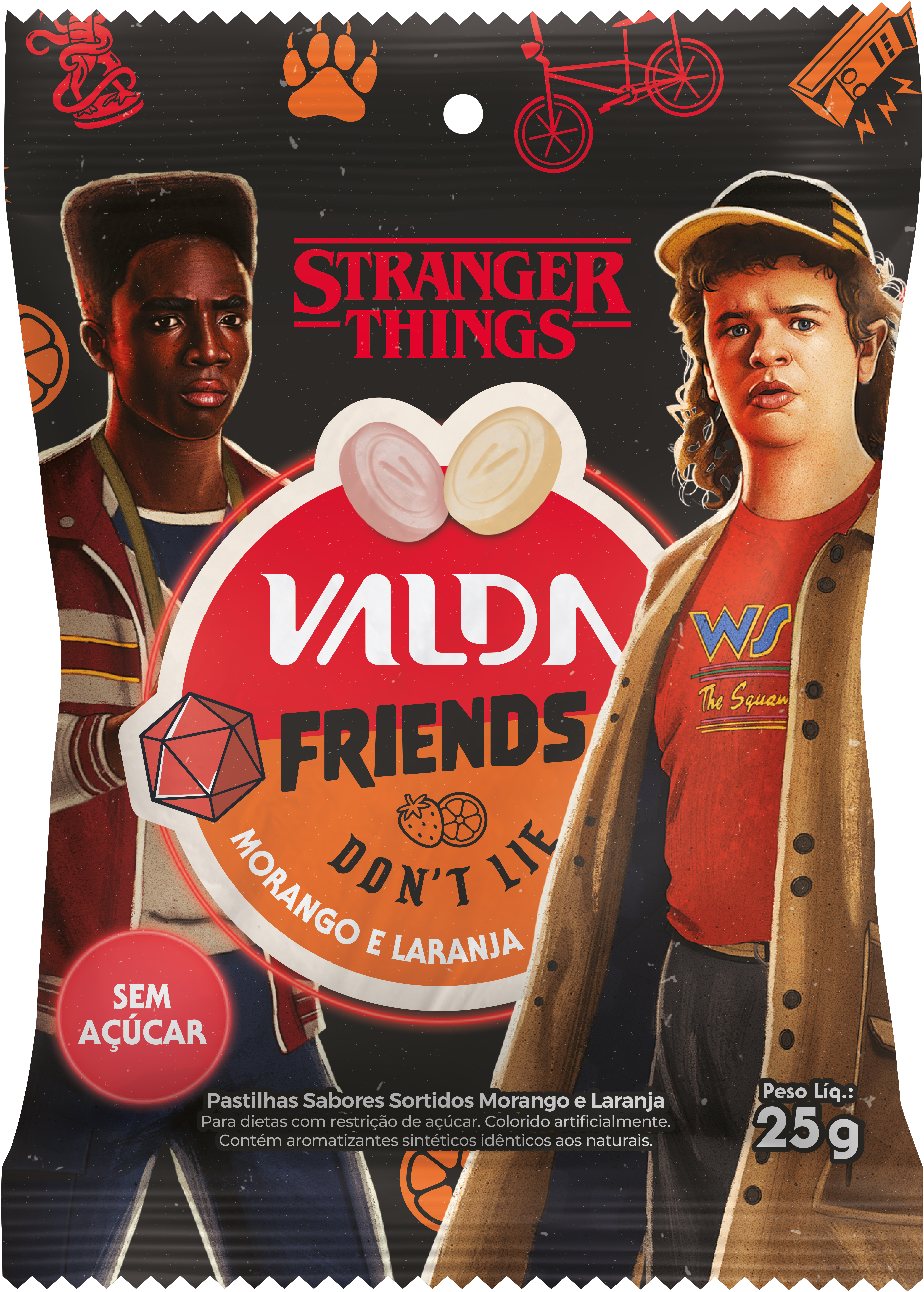 Valda Friends Morango E Laranja Sache 25gr